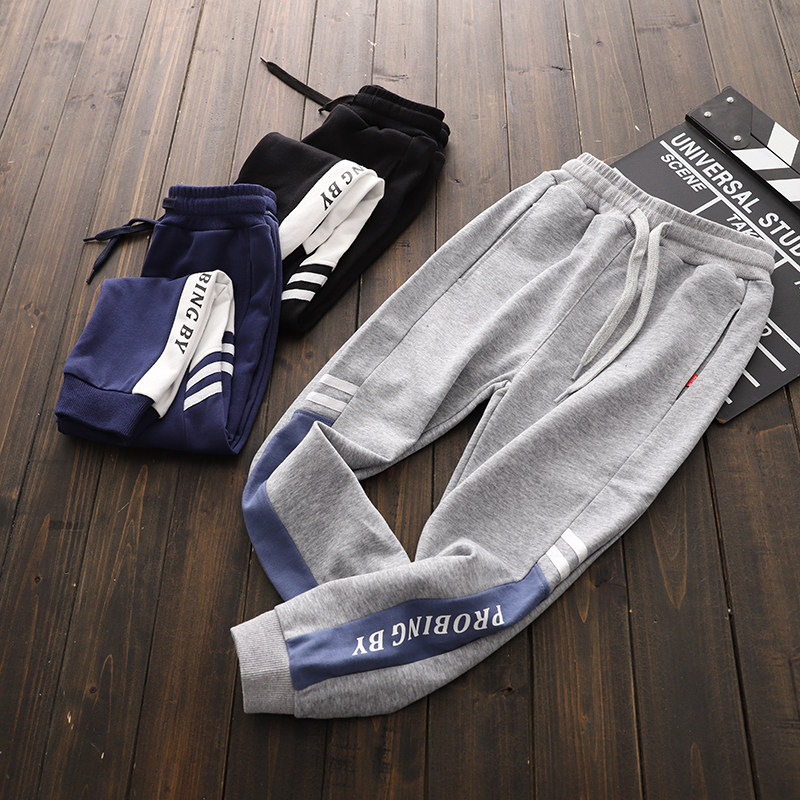 Boy gush pants autumn winter 2021 new pure cotton casual sports pants children loose long pants CUHK baby baby