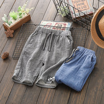 Childrens summer cotton linen shorts soft and breathable 2020 new medium-size pants pure cotton baby boy pants