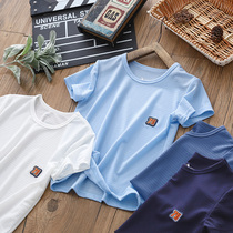 Childrens T-shirt mens short sleeve quick-drying mesh summer new middle-aged childrens sports half-sleeve breathable baby boys shirt