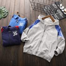 Childrens clothing coat 2021 Spring and Autumn New Boy cardigan childrens thin zipper shirt tide big boy Korean version of foreign gas