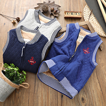 Childrens clothing boy vest autumn and winter with lamb cashmere thick vest boy wearing cotton vest