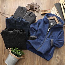 Boy fleece coat children autumn and winter plus velvet children hooded sweater 2020 new boy tide jacket