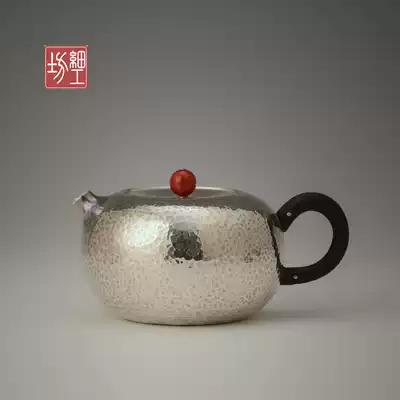 Fine workshop Japan silver pot sterling silver 999 pure handmade tea ceremony home Tea Tea pot kung fu tea set small urgent beard 200ml