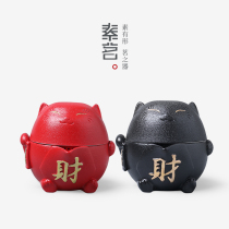 Suming lucky cat fast guest Cup One Pot Two Cups portable tea set Small set travel home kung fu tea customization
