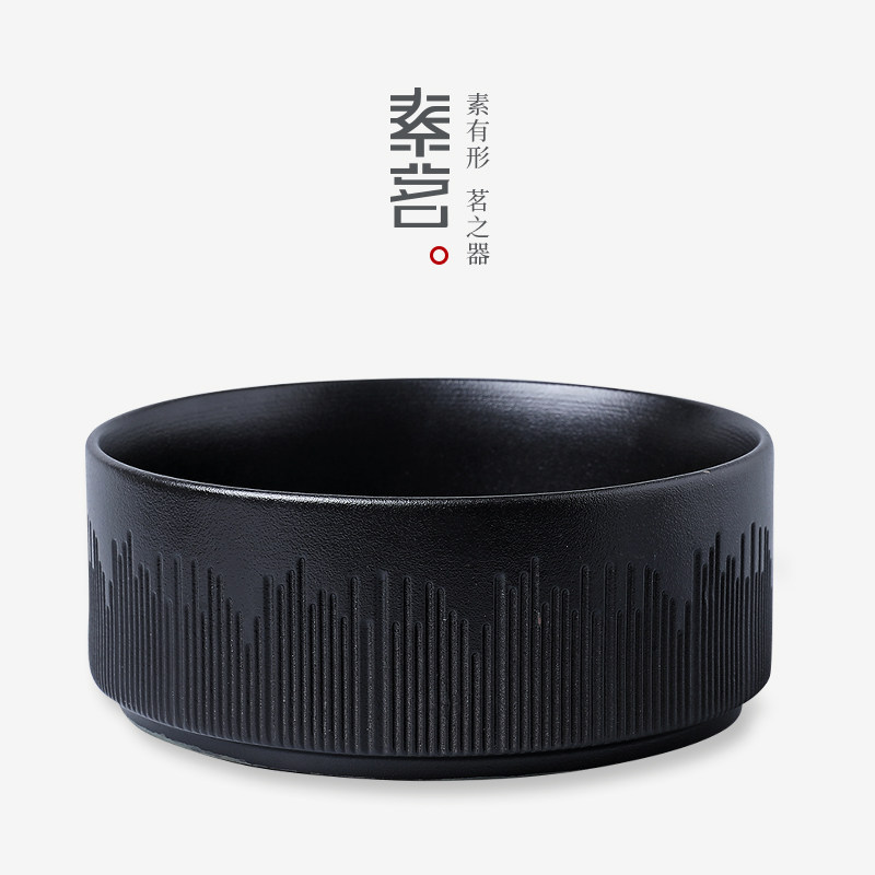 Black pottery water bowl tea wash household large extra large Japanese-style ceramic water-based pen wash cup wash kung fu tea set tea ceremony accessories
