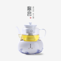 Suming high-grade automatic glass tea maker set home office meeting guest steamed tea hand-painted touch screen electric pottery stove