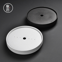 Tea tray ceramic kung fu tea set household tea table Japanese dry bubble tray simple small water storage drain tray Tea Sea tray