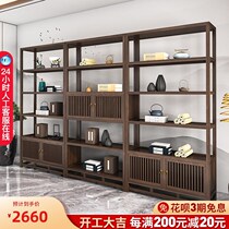 New Chinese Bou Ancient Shelf Solid Wood Antique Pendulum Pieces Show Shelf Living Room Partition Display Cabinet Tea Cabinet Multi-Treasure Cockshelf