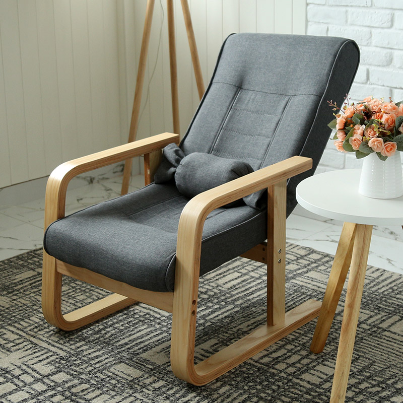 Multifunctional solid wood leisure elderly chair backrest chair with armrests elderly folding reclining chair home lunch break sofa