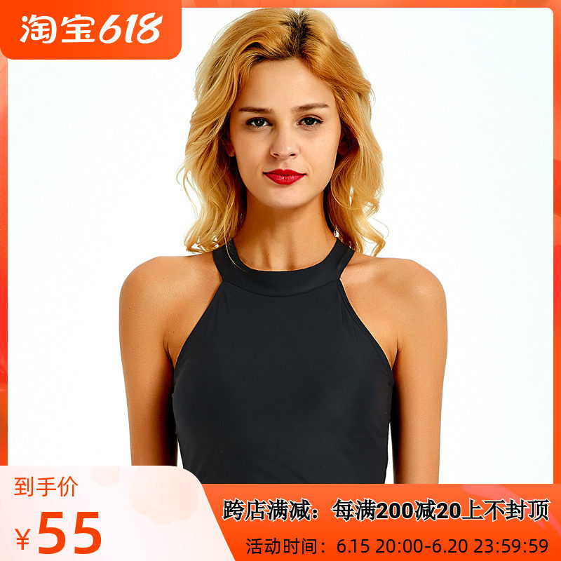 2021 New Ins Wind Bikini Swimsuit Women Feel Single Piece 100 Hitch Two-piece Blouse Black Conservative Bubble Spa