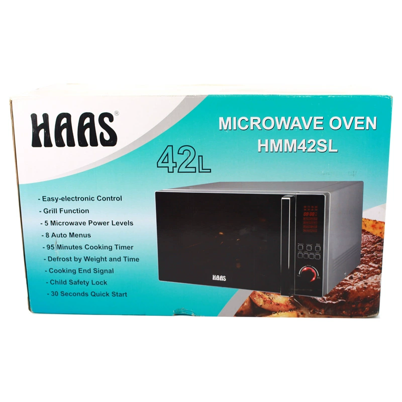 Lò nướng lò vi sóng thương mại HAAS công suất lớn 43 lít 1100W của Anh có thể được sử dụng với bàn xoay thịt nướng - Lò vi sóng