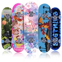 Childrens electric scooter childrens four-wheel girl car paddle 10 girls luminous 12 boys skateboard beginners-