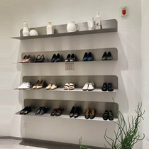 Stainless steel shoe shop shoe rack display shelf clothing store bag wall display rack high-grade Wall multi-layer shelf