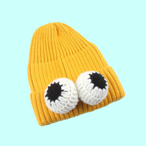 Child Hair Line Hat Autumn Winter Warmth Korean Version Cute Cartoon Large Eyes Knit Hat Winter Fashion Baby Hooded Hat