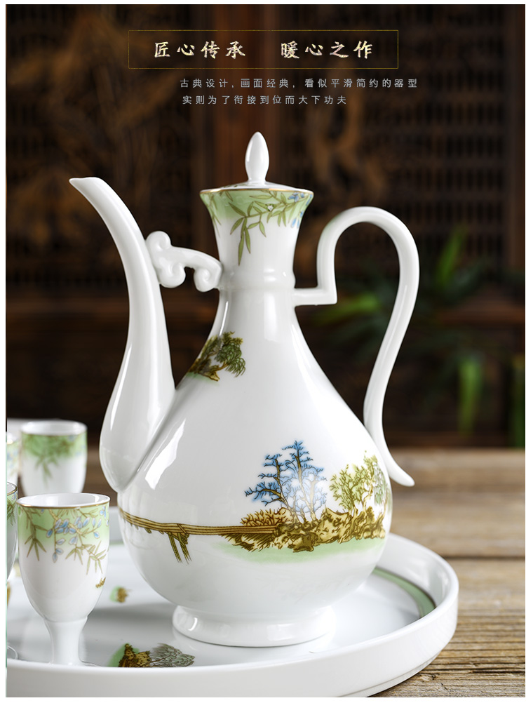 Bình gốm gia dụng bình rỗng đựng rượu vang bình rượu vang bình rượu vang bình rượu vang trắng ly rượu vang chai 1 kg một pound rượu tách - Rượu vang đồ khui rượu vang cao cấp