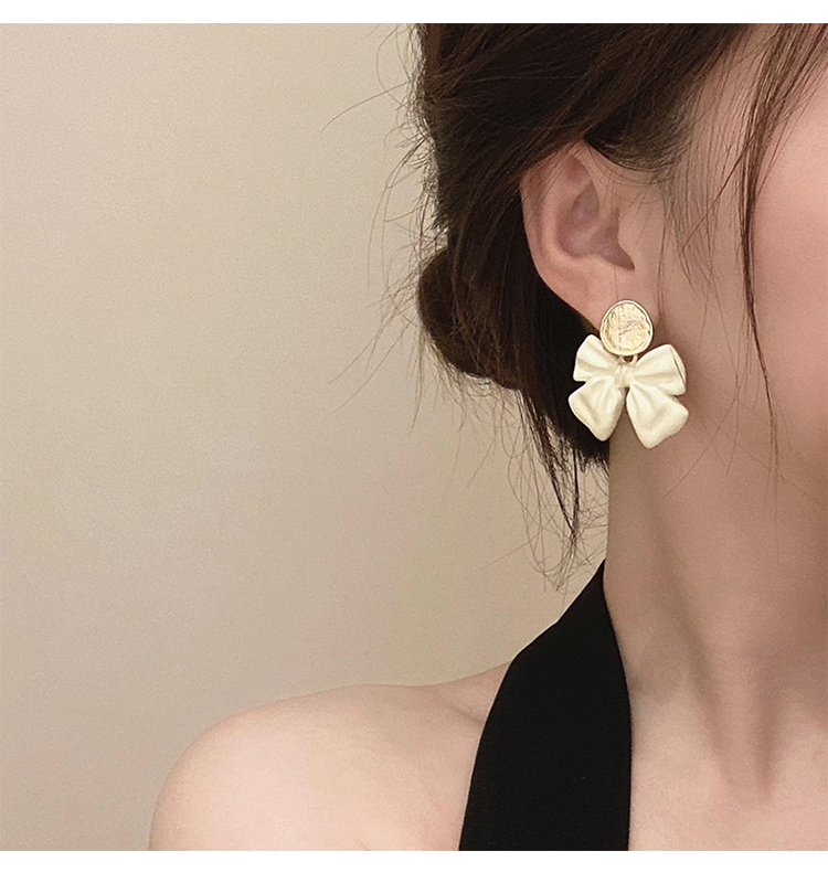 1 Pair IG Style Simple Style Bow Knot Polishing Plating Alloy Drop Earrings display picture 2