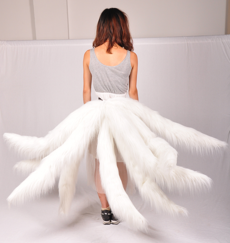 Classic Spot White Pink LOL Liên minh huyền thoại Một con gấu trúc chín đuôi cosplay trang phục cosplay đuôi áo cosplay