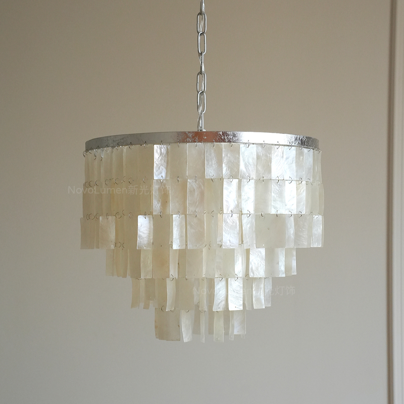 Italian Heart Shell Chandelier, Light French Retro Style, Living Room, Dining Room, Designer Creative Bedroom Wind Chime Chandelier Italian Heart Shell Chandelier, Light French Retro Style, Living Room, Dining Room, Designer Creative Bedroom Wind Chime Chandelier