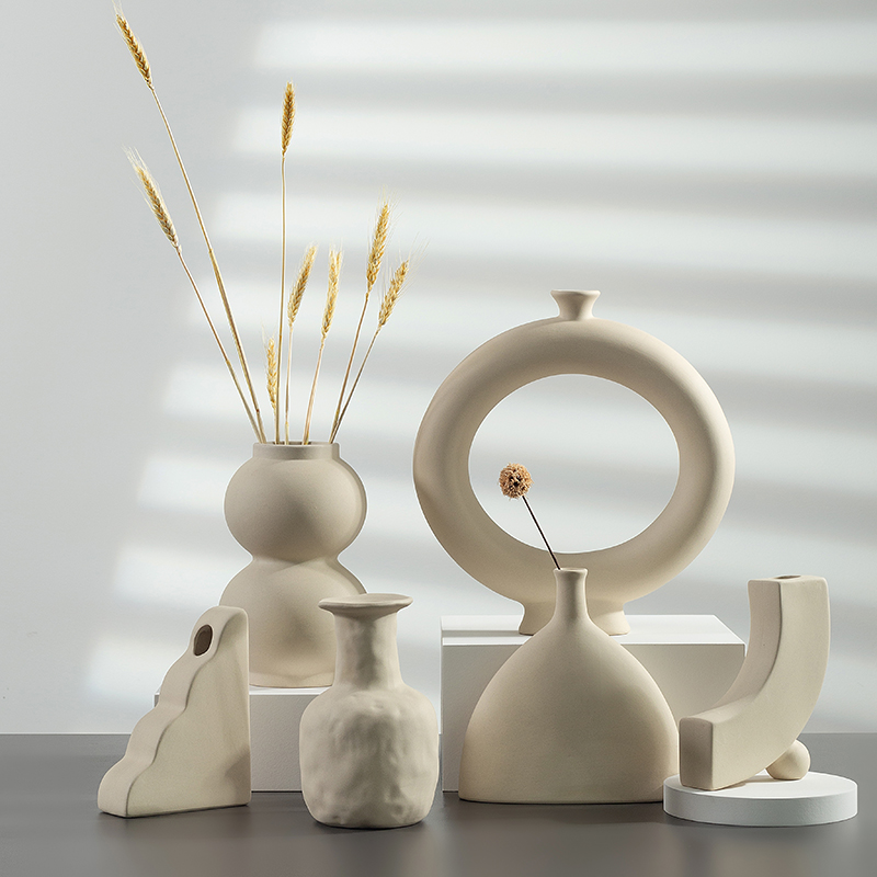 Taku Silent Wind Pendulum decoration Residence Silence Day Style Ceramic Small Vase Retro Handmade Clay Net Red Display Handiwork-Taobao