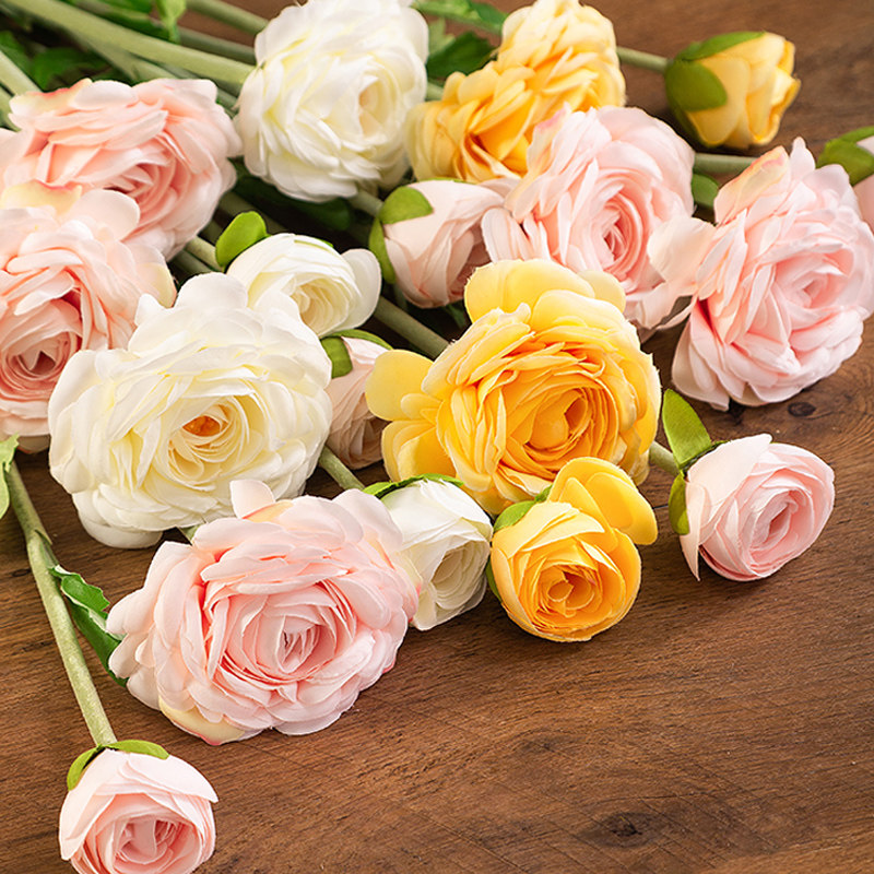 Silk flower camellia living room tea table vase flower arrangement fake flower bouquet artificial flower plant decoration floral decoration