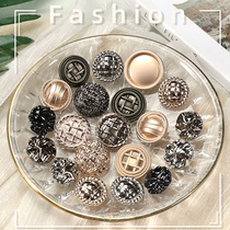 Small fragrant wind metal button upscale suit double face cashmere big coat buttoned with sweater sweater dresses decorative buttons