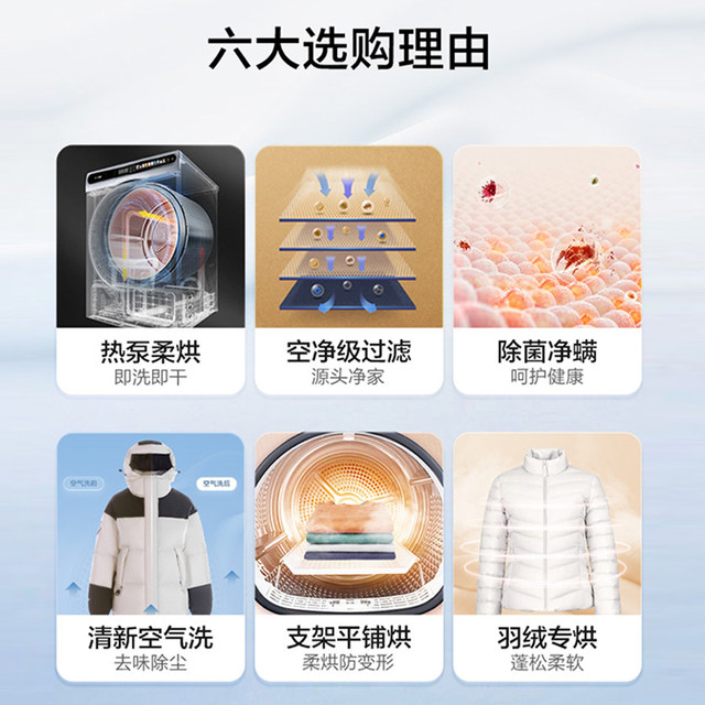 [Jingcai]Haier Dryer for Home Use, 10kg Large Capacity Drum Heat Pump Clothes Dryer, Fully Automatic 59