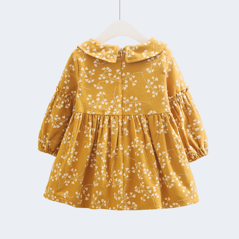 Girls dress spring and autumn long-sleeved princess dress 2020 new foreign school autumn and winter female baby velvet children's skirt