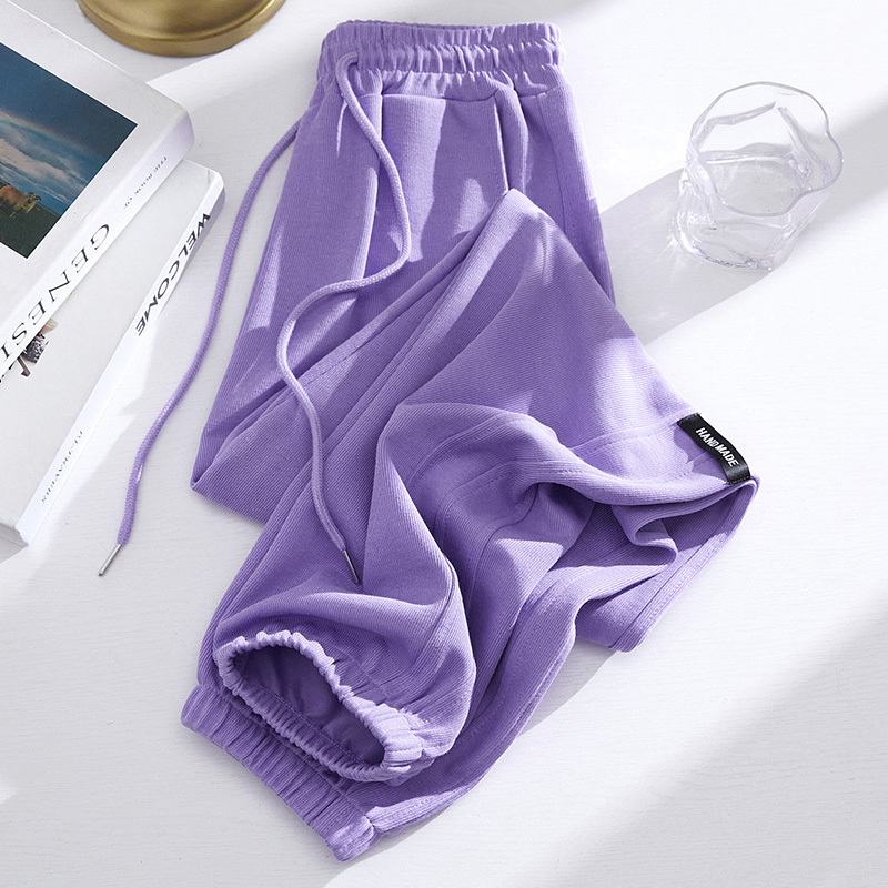 Purple Jogger Pants for Women, Spring and Autumn 2025 New Style, Petite Size, Cuffed Lantern Casual Harem Pants, Summer Thin Sweatpants