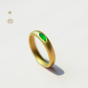 Excellent jadeite glass imperial green solid ring