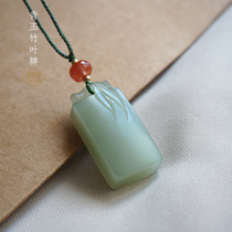 Good art bamboo festival brand Hetian jade pendant Jade bamboo festival pendant Mens and womens neck ornaments