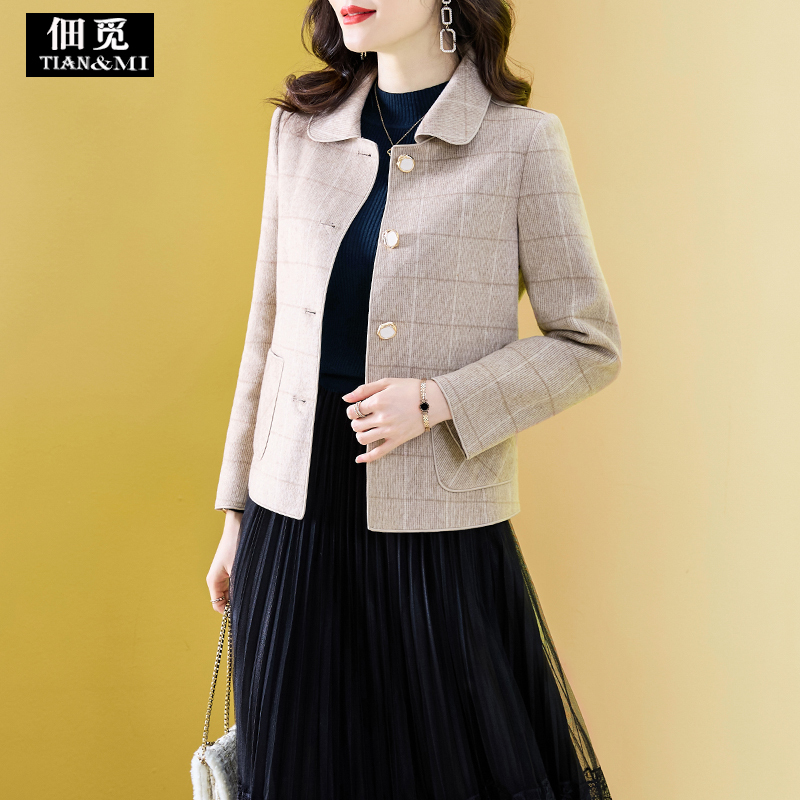 High-End Double-Sided Cashmere Coat for Women, Short Style, 2025 Autumn and Winter New Style, Versatile and Elegant, Tweed Coat in a Chanel Style