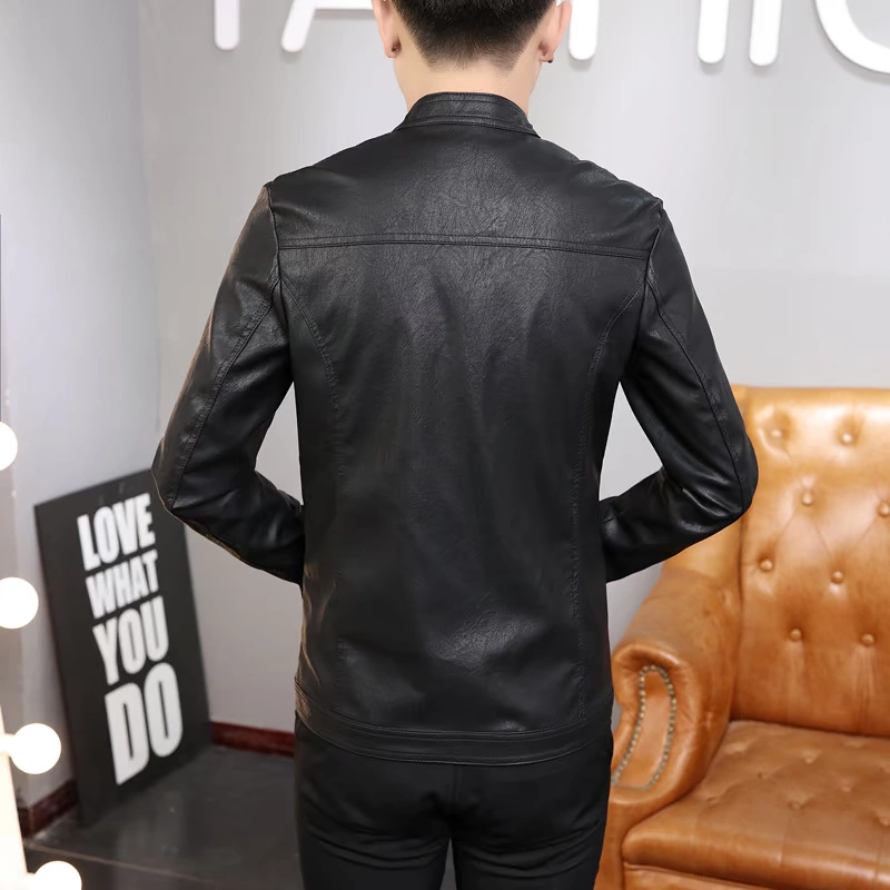 Xuân nam 2018 Da nam Slim Hàn Quốc đẹp trai quần áo đẹp trai áo khoác da nam trẻ trung áo khoác thủy triều áo khoác nam đẹp