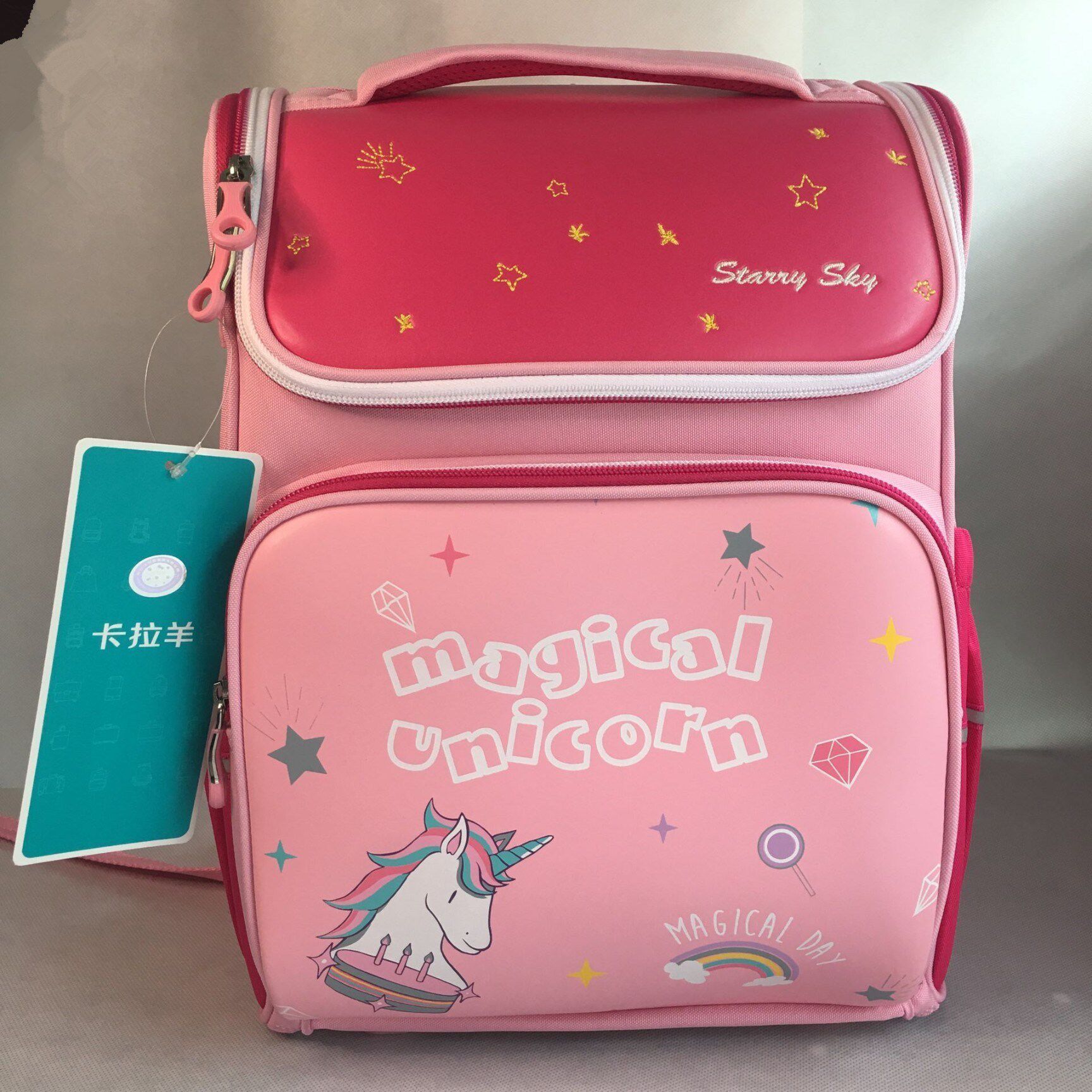 Elementary school students Kara sheep school bag integrated waterproof and shoulder protection shoulder bag for grades 1-6 male and female antibacterial backpack