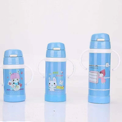 Детский стакан, трубочка, чайник из нержавеющей стали подходит для мужчин и женщин для детского сада со стаканом, нержавеющая сталь AISI 304, защита при падении, 350 мл