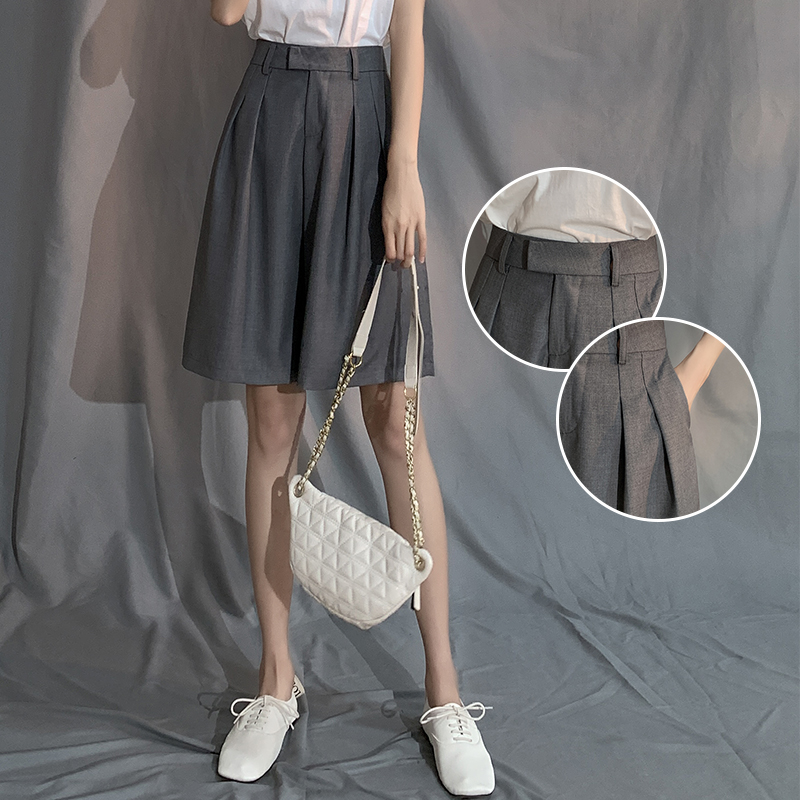 Fashion suit shorts for the summer 2022 new straight tube loose high loose vertical hundred and harbor leisure five - pants