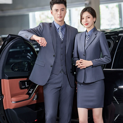 Жилет подходит для мужчин и женщин, комплект, рубашка для работы, униформа, с вышивкой