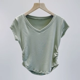 Приталенная классическая современная спортивная одежда, V-образный вырез, короткий рукав