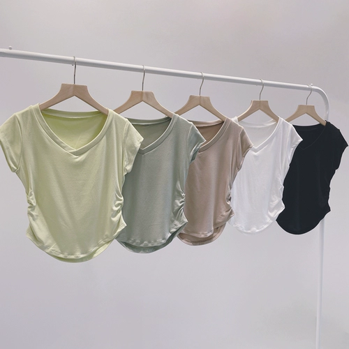 Приталенная классическая современная спортивная одежда, V-образный вырез, короткий рукав