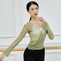 Display Slim Body Long Sleeve Lacing Yarn Dress Modern Classical National Body Rhyme Yoga Performance Based on Monochromatic Exercises women