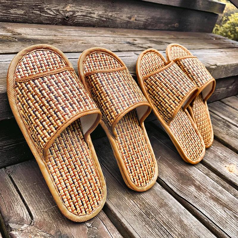 Feel the different comfort Rattan and grass home four seasons bamboo, rattan and grass weaving couple indoor slippers
