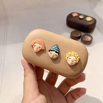 contact lens box premium sensual womens cute japanese eye shape storage box simple portable wood beauty pupil box leakproof