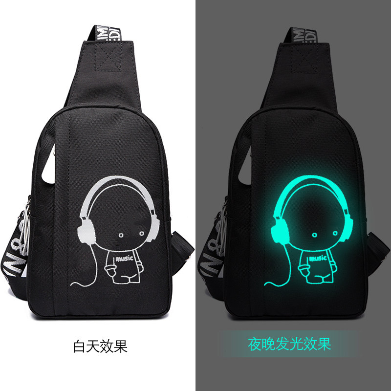 Chest bag Men's Han prints Tide Cards Hip Hop Students Single Shoulder Bag Casual 100 hitch cross small Shoulder Bag Men Skew Satchel 0