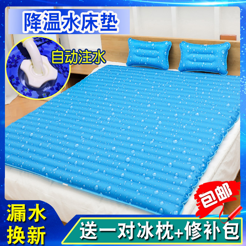 Water Bed Ice Pad Mattress for Summer Cooling, Household Water Mattress, Double Water Mat, Water-Filled Fun Water Pad, Water Bag Ice Mattress