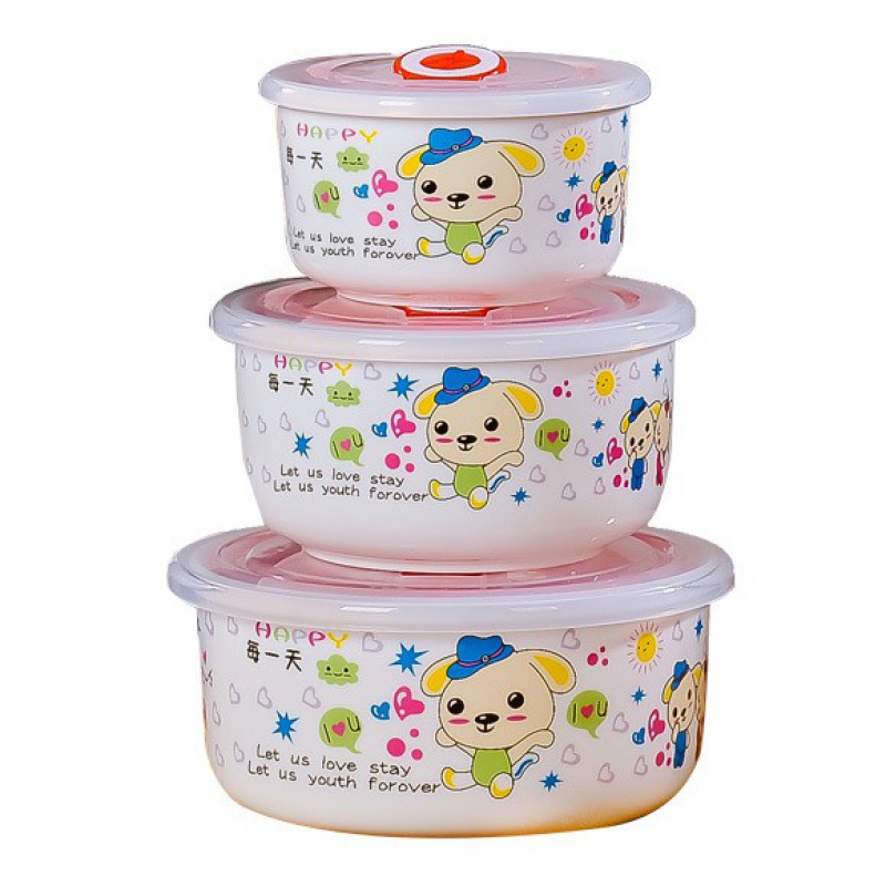 Jingdezhen ceramic preservation bowl three - piece microwave preservation box lunch box lunch box sealed box rainbow such use ceramic bowl