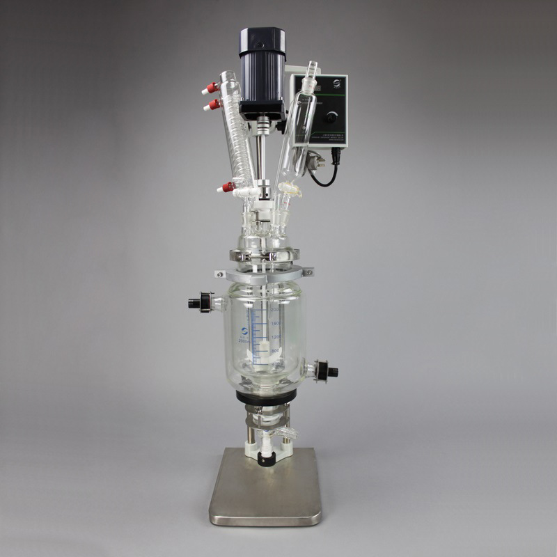 (Shanghai Shensheng) 2L Double glass reaction kettle JR-S2 reaction kettle laboratory vacuum reaction agitators