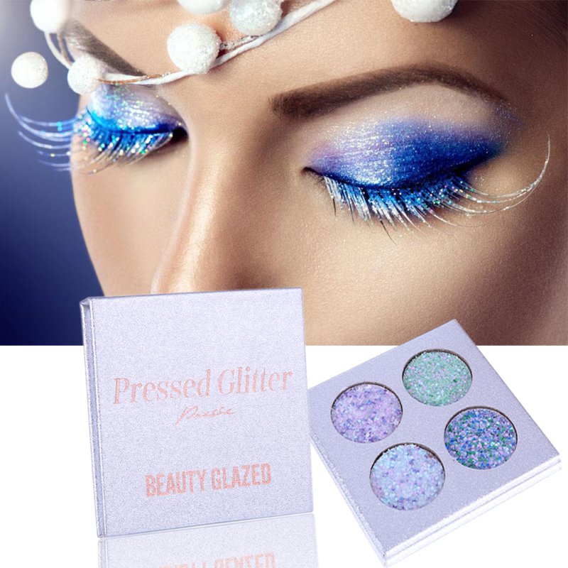 Vẻ đẹp tráng men mới siêu lửa 4 màu mới mơ màng phân cực cầu vồng sequin khay phấn mắt bảng mắt nars