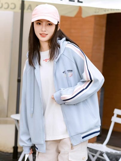 Junior high school students' velvet baseball jackets, girls' autumn and winter tops, high school students' 12-year-old girls' 15-year-old winter clothes