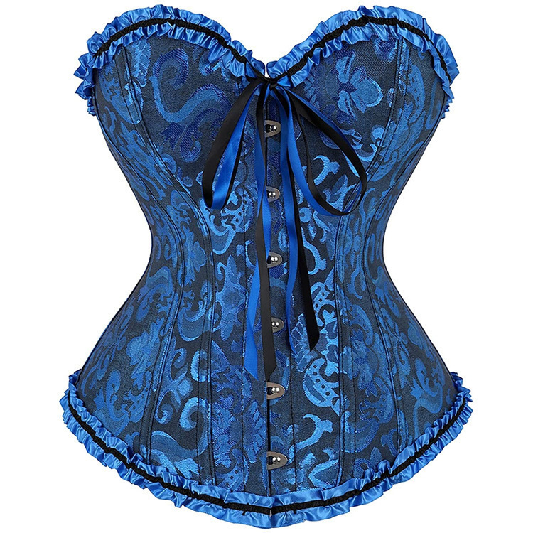 Court-Style Shapewear Strapless Waist-Cinching Slim-Fit Sexy Jacquard Corset Dress Outerwear Tight-Fitting Fishbone Corset
