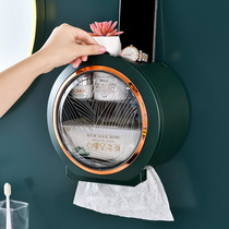 Toilet paper towel box toilet hanging wall hanging-free perforated wash face towel containing box light and luxurious paper shelf