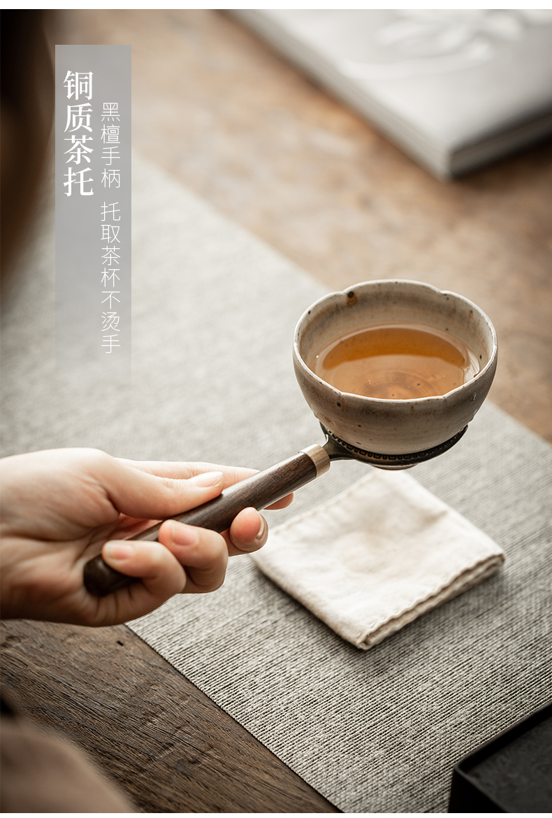 By tea six gentleman 's suit ebony wood ChaGa tea tea accessories clamp forceps match zero teaspoons of tea canister